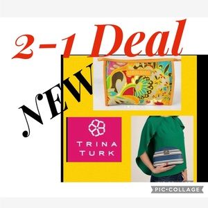 NEW 2-1 Trina Turk for Clinique Makeup Case/Bag